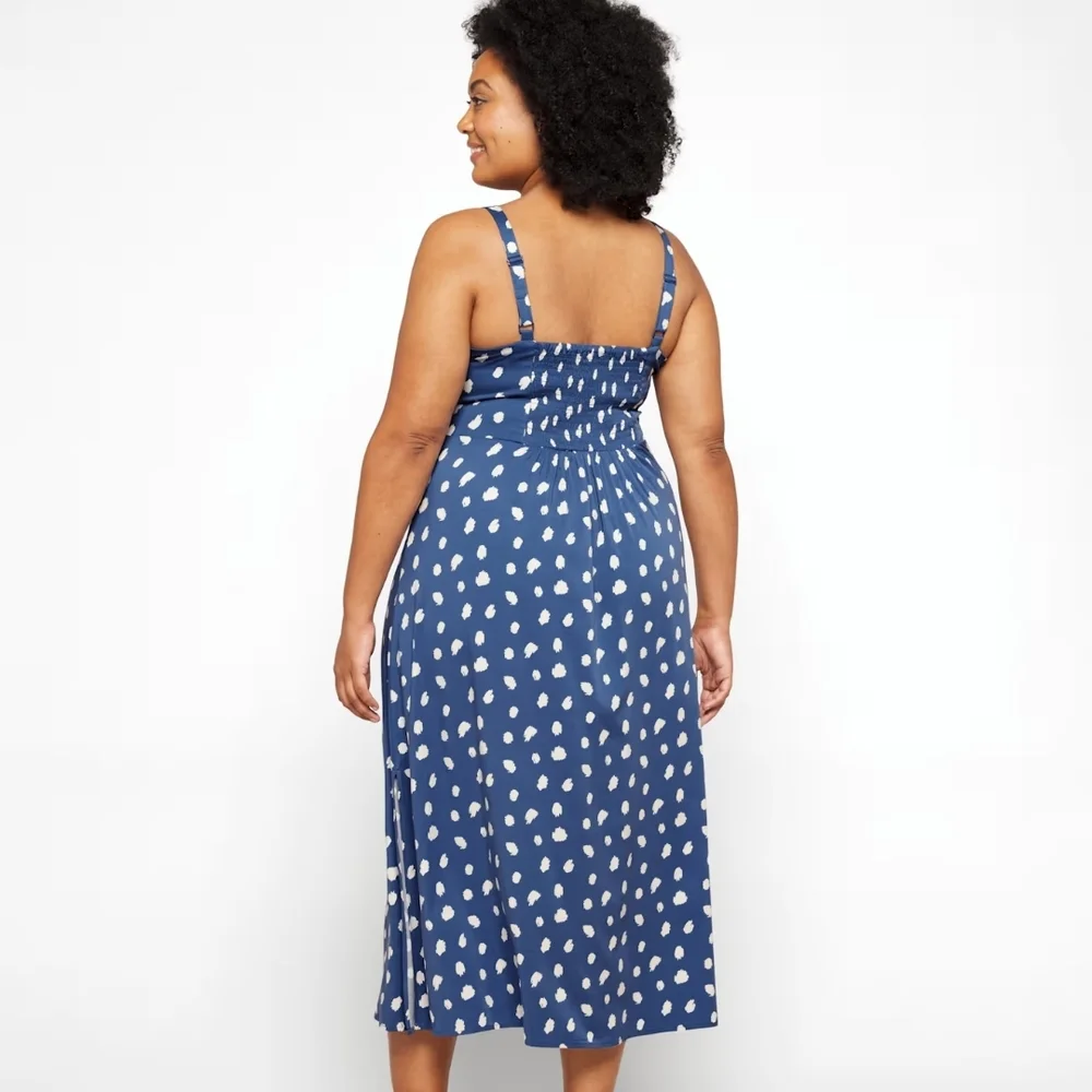 41 Hawthorn Blue Polka Dot Midi Dress Size 1x Nwt - Picture 2 of 4